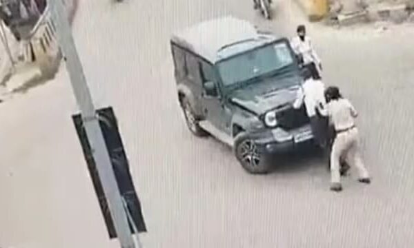 चितकोहरा गोलम्बर पर पुलिस पर गाड़ी चढ़ाने का मामला, एक गिरफ्तार, चालक फरार